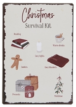 70081-00 Metalskilt Christmas Survival Kit fra Ib Larusen - Tinashjem